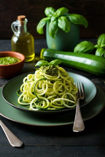 Macarrão de Abobrinha ao Pesto