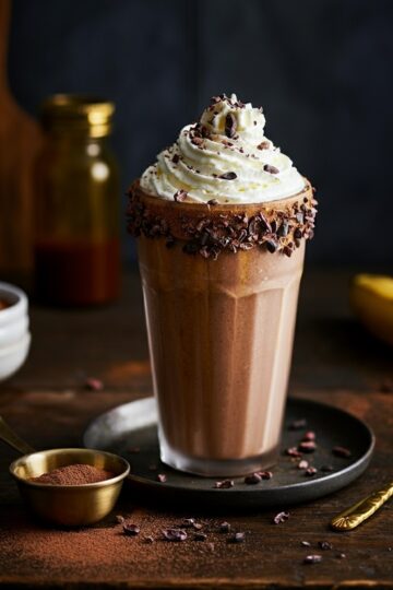 Milkshake de Cacau com Pasta de Amendoim e Banana