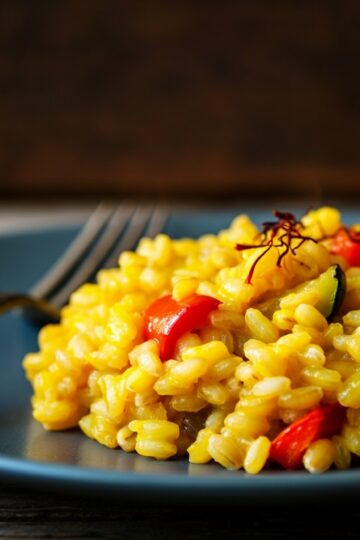 Risoto de Cevadinha com Legumes Assados e Açafrão